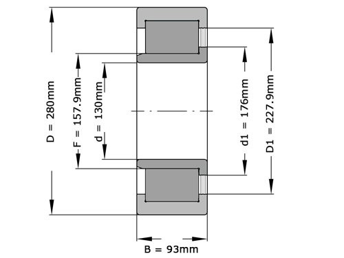 INA Cilinderlager Eenrijig SL192326 TB XL BR C3 (130x280x93mm)