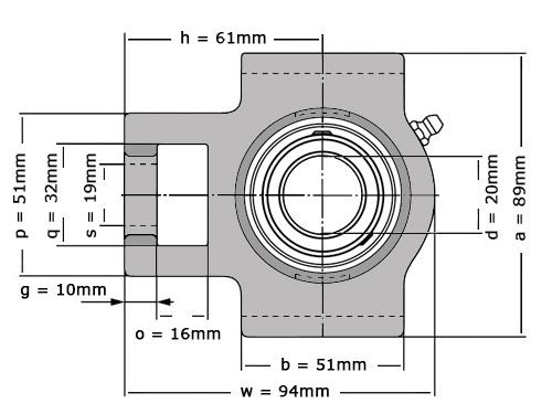Foto van SNR Lagerblok Span SUCT204 RVS (20mm) SNR Lagerblok Span SUCT204 RVS (20mm)