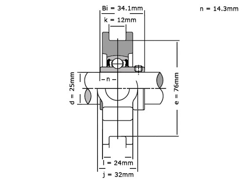 SNR Lagerblok Span SUCT205 RVS (25mm)