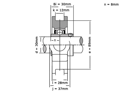 SNR Lagerblok Span UST206 (30mm)