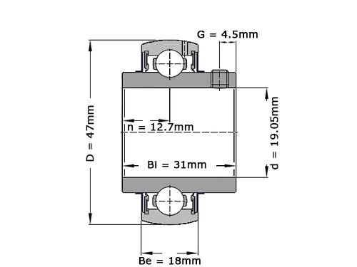 NTN Insert Lager UC204-012 D1 (19.05mm)