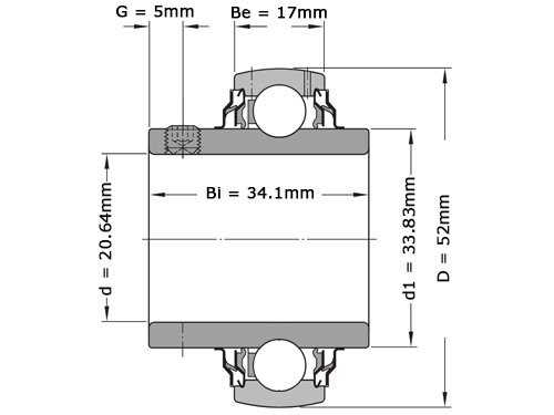 Foto van FAG Insert Lager UC205-13 (20.64x52x34.1mm) FAG Insert Lager UC205-13 (20.64x52x34.1mm)