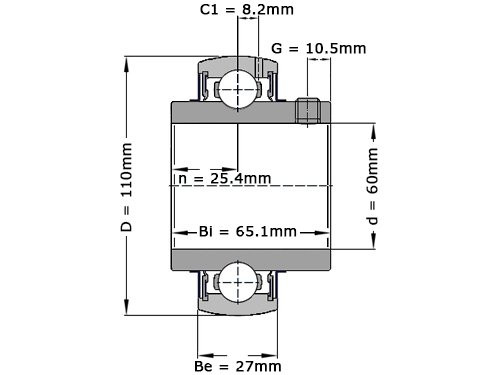 Foto van SNR Insert Lager UC212 G2 (60mm) SNR Insert Lager UC212 G2 (60mm)