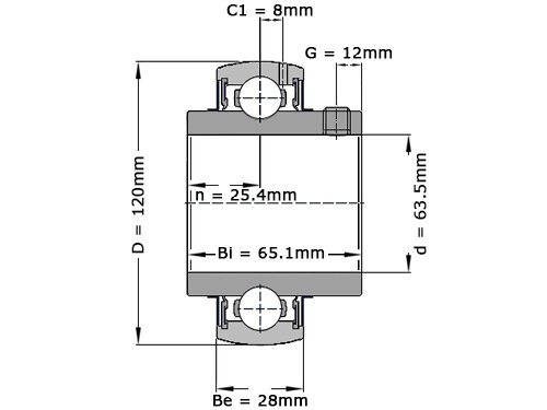 Foto van SNR Insert Lager UC213 40 G2 (63.5mm) SNR Insert Lager UC213 40 G2 (63.5mm)