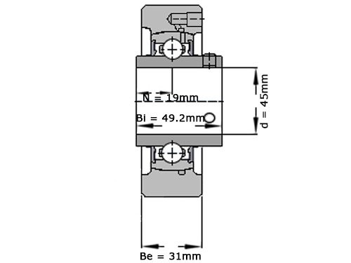 Foto van SNR Insert Lager UCC209 (45mm) SNR Insert Lager UCC209 (45mm)