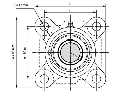 FAG Lagerblok Vierkant UCF201 (12mm)