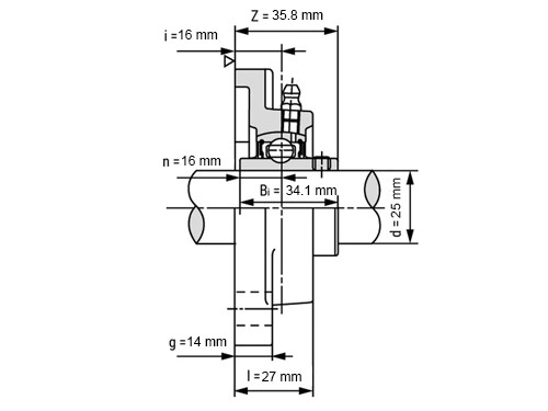 FAG Lagerblok Vierkant UCF205 (25mm)