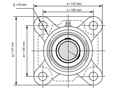 FAG Lagerblok Vierkant UCF209 (45mm)