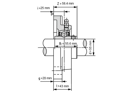 FAG Lagerblok Vierkant UCF211 (55mm)