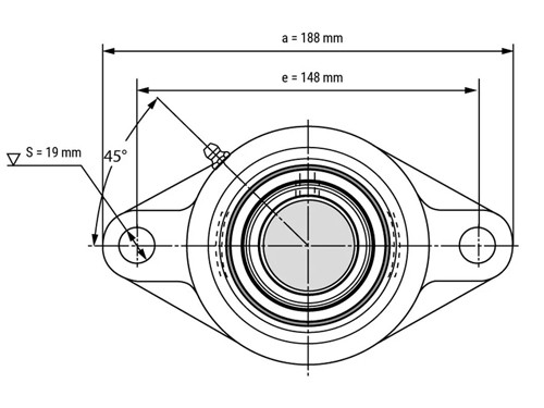 FAG Lagerblok Ovaal UCFL209 (45mm)