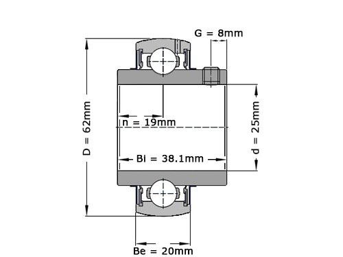 NTN Insert lager UCX05 D1 (25mm)