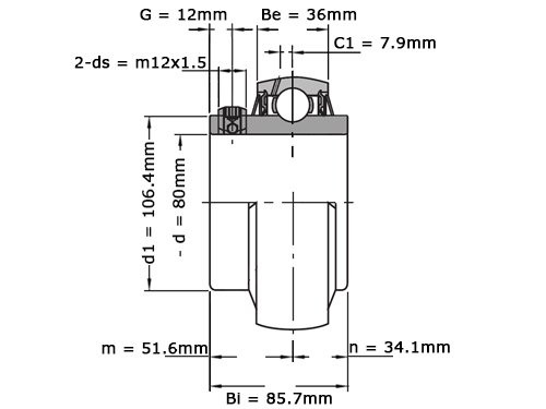 Foto van NSK Insert Lager UCX16 (80x150x85.7mm) NSK Insert Lager UCX16 (80x150x85.7mm)