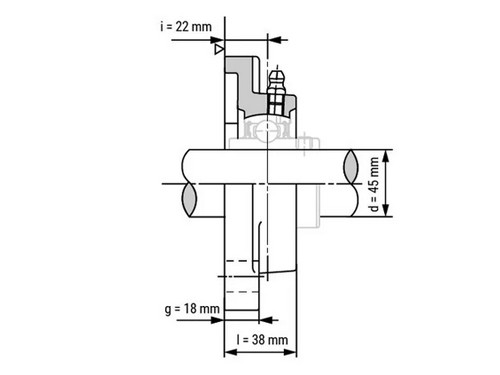 IBB Flenskogellager Vierkant UELF209 (45mm)