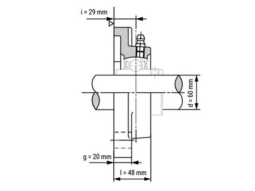 IBB Flenskogellager Vierkant UELF212 (60mm)