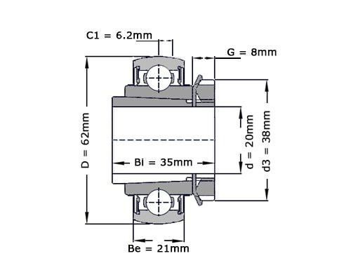 SNR Insert Lager UK305 G2 (25mm)