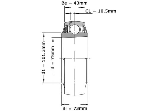 Foto van NSK Insert Lager UK315 D1 (65mm) NSK Insert Lager UK315 D1 (65mm)