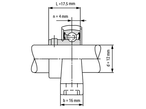 IBB Flenskogellager Staand UP001 (12mm)
