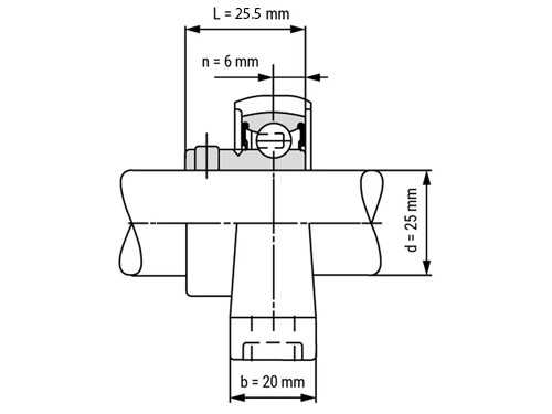 IBB Flenskogellager Staand UP005 (25mm)
