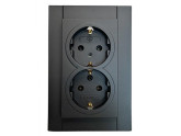 Kopp HK07 PURE mat zwart inbouw stopcontact wcd RA dubbel foto