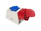 CEE 5P/32A/400V opbouw wcd rood + wcd 230v RA foto