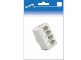 Randaarde stekkeradapter 4 x euro wit foto