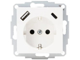 Kopp HK07 PURE mat wit inbouw stopcontact wcd RA + USB + USB-C foto