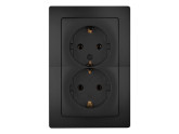 Kopp HK05 mat zwart inbouw stopcontact wcd RA dubbel foto