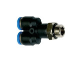 PERSLUCHT Y-STUK 10X8 MM X 1/8" UITW KUNSTSTOF KLEM foto
