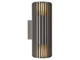 Wandlamp Aludra rond dubbel 2x E27 zilver antraciet IP54 foto