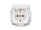 Busch Jaeger WIT inbouw stopcontact wcd RA met deksel foto