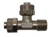 PERSLUCHT T-STUK 1/4"U- 2X  (10X8)MM. METAAL foto