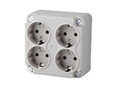 Deksel met 4-voudig stopcontact RA voor kabeldoos grijs POWER foto