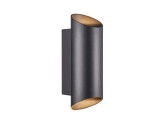 Wandlamp Nico rond 2x GU10 zwart IP54 foto