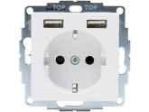 Kopp HK07 PURE mat wit inbouw stopcontact wcd RA + 2x USB foto