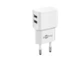 USB lader haaks dubbel 2,4A wit foto