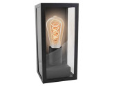 Wandlamp vierkant met glas IP44 24cm zwart foto
