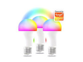 LED GLS mat RGB E27 9W 3-pack dimbaar SMART Wi-Fi TUYA foto