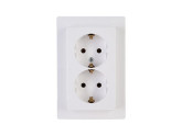 Kopp HK05 arctic wit inbouw stopcontact wcd RA dubbel foto