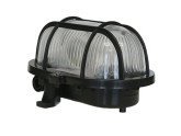 Wandlamp Skotlampe Bulleye ovaal met korf zwart IP44 foto