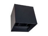 LED Wandlamp 2x3W up&down vierkant zwart 2700K IP65 foto