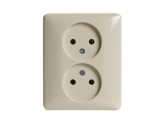 PEHA CREME inbouw stopcontact wcd dubbel foto