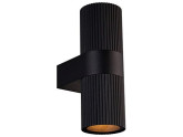 Wandlamp Kyklop Ripple rond 2x GU10 zwart IP54 foto