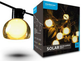 LED Solar feestverlichting set 8x bol met kap 4,4m snoer foto