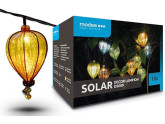 LED Solar feestverlichting set 10x lampion gekleurd 4,9m foto