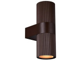 Wandlamp Kyklop Ripple rond 2x GU10 roest IP54 foto