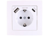 Benson inbouw stopcontact wcd RA + USB + USB-C wit foto