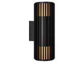 Wandlamp Aludra rond dubbel 2x E27 zwart IP54 foto