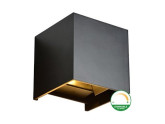 LED Wandlamp 2x3W up&down vierkant zwart DTW IP65 foto