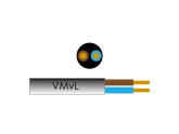 Kabel H05VV-F VMVL rond 2x1qmm zwart 100 Meter foto