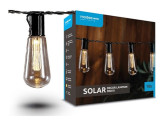 LED Solar feestverlichting set 10x filament 4,7m snoer foto
